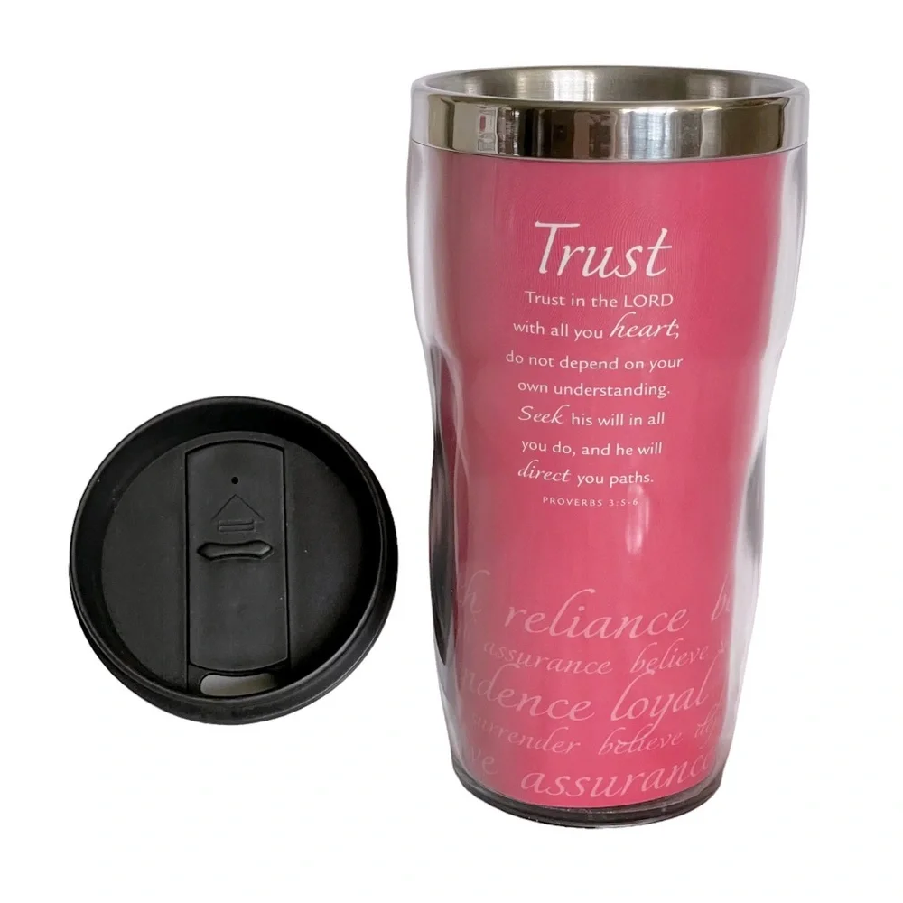 Acrylic Insulated Travel Tumbler Mug Inspirational TRUST with Scripture 16 oz.